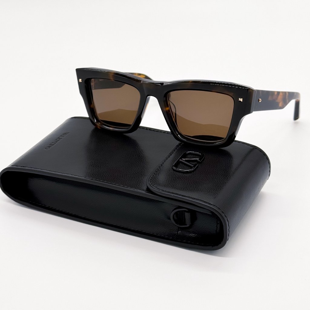 New Valentino Xxii Vls-106b-53 Havana Unisex Sunglasses Valentino
